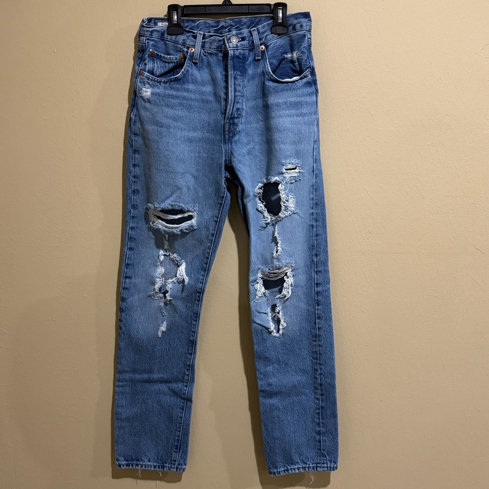 Levi’s Women’s Distressed Blue Jeans